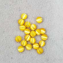 5MM ROUND CABOCHON CAT'S EYE DARK YELLOW (20PCS/BAG)